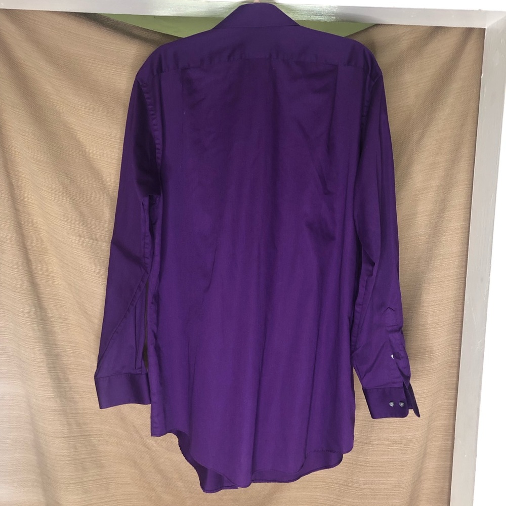 Mens Tall Van Huesen Purple Dress Shirt Neck 16.5. 35/36 - Picture 3 of 5
